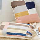 Axyaa Pink Blue Abstract Geometric Cotton Cushion Cover 45x45cm