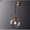 Axyaa Nordic Glass Ball LED Wall Lamp for Modern American Retro Style