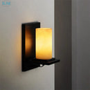 Axyaa Vintage Marble Wall Lamps: Industrial Iron Stone LED Lighting for Home Cafe Restaurant