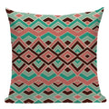 Axyaa Boho Plaid Stripes Pillow Cover 45x45cm Sofa Chair Custom Print Square