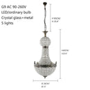 Axyaa Art deco Glass Crystal LED Chandelier in 2 Sizes for Modern Spaces