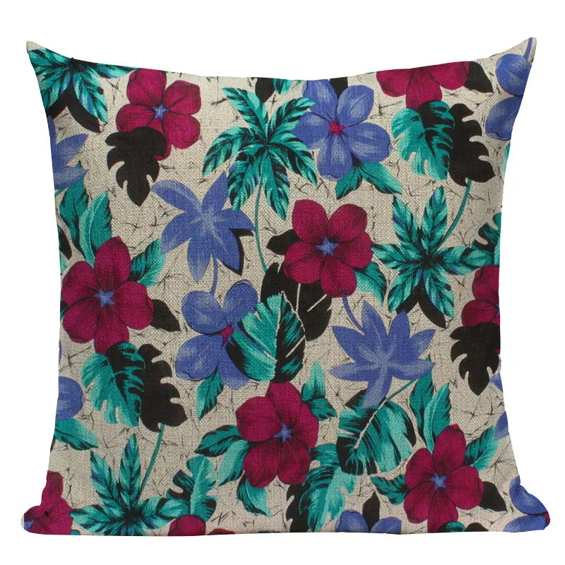 Axyaa Boho Kilim Leaf Cushion Cover - Retro Middle Eastern Style Home Decor