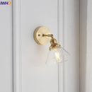 Axyaa Copper Glass Wall Lamp Vintage Bedroom Bathroom Mirror Light Nordic Edison Wall Sconce