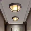 Axyaa Round LED Ceiling Light Fixture Vintage Retro Country Style