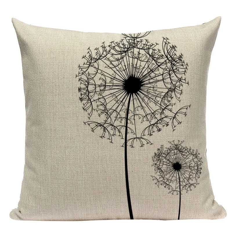 Geometric Meditation Decorative Throw Pillow Cover Axyaa Black White Linen Square Case