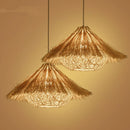 Rattan Bird's Nest Pendant Light | Hand-Woven Hanging Lamp Fixture for Restaurant & Bedroom - Axyaa