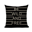 Axyaa Spring Letter Pillow Cover - Black & White Decorative Cushion