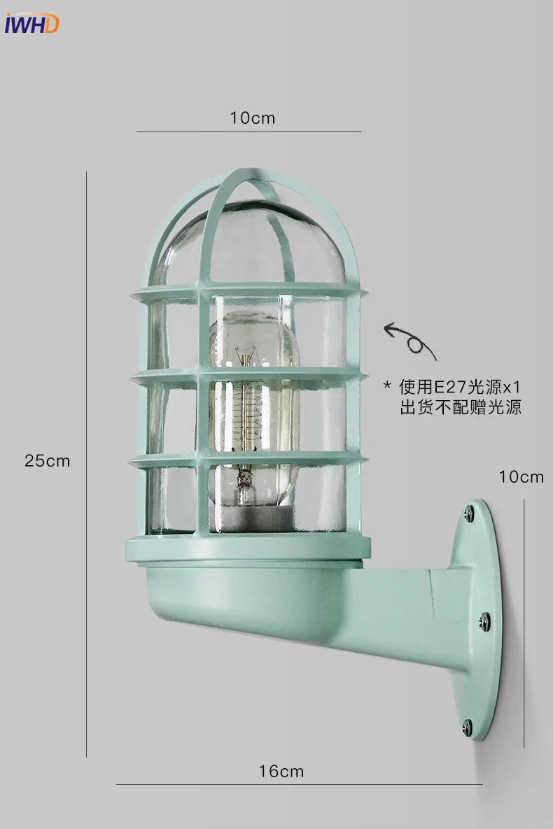 Nordic LED Outdoor Wall Light with Glass Shade by Axyaa