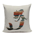 Axyaa Mermaid Pillowcase Ocean Style Cushion Cover 45x45cm Square Home Decor