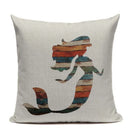 Axyaa Mermaid Pillowcase Ocean Style Cushion Cover 45x45cm Square Home Decor