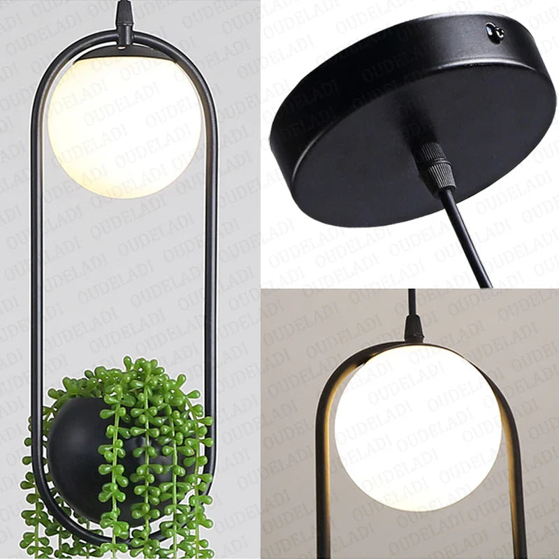 Axya Black Flower Pot Pendant Lights for Dining Room and Bar Decor