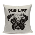 Axyaa Pug Dog Square Cushion Cover 45x45cm Home Decor