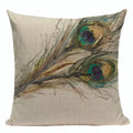 Axyaa Velvet Peacock Print Cushion Cover - Simple Linen Home Decor