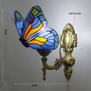 Stained Glass Lampshade Butterfly Pyramid Wall Lamp by Axyaa