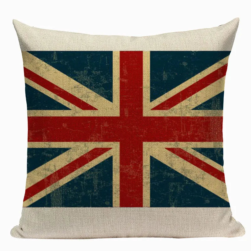 Axyaa Union Jack American Flag Throw Pillow Cases, 45x45cm, Top King Size Bed Print