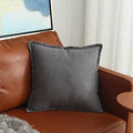 Axyaa Suede Fringed Pillow Case Green Navy Blue Grey Cushion Cover