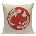 Colorful Fish Pattern Linen Cushion Cover by Axyaa