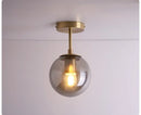 Axyaa Nordic Glass Ball LED Ceiling Lights Copper Vintage Ceiling Lamps