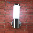 Axyaa Stainless Steel Outdoor LED Wall Light with Milky Lampshade