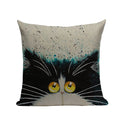 Square Cat Pillow Covers by Axyaa: Cute Cartoon Print Sofa Throw Pillow Cover