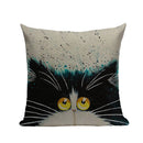 Square Cat Pillow Covers by Axyaa: Cute Cartoon Print Sofa Throw Pillow Cover