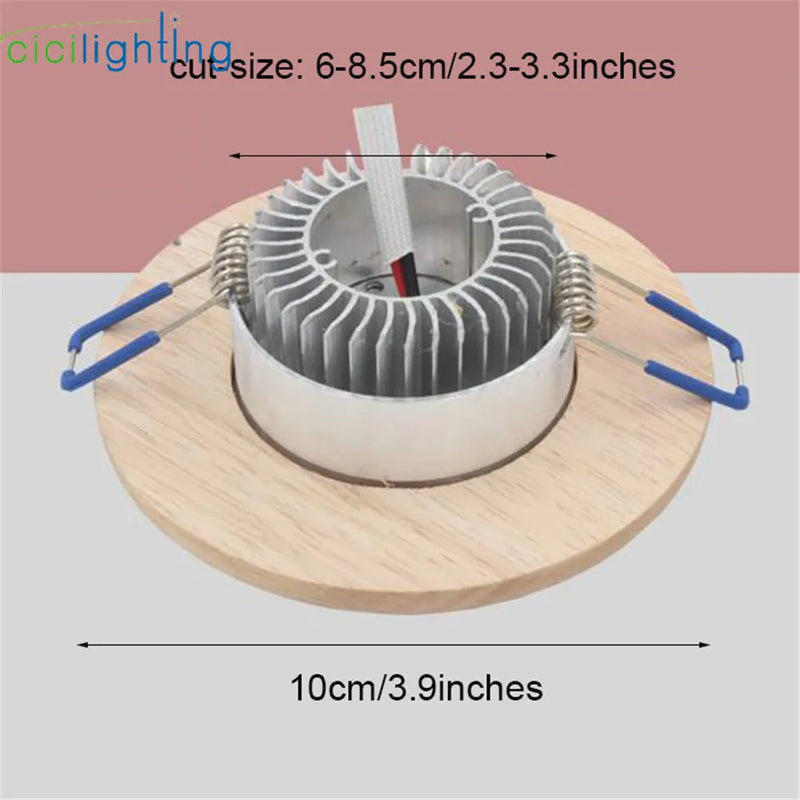Axyaa Solid Wood LED Downlight for Industrial Office Living Room