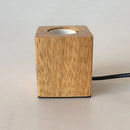 Axyaa Wooden Polyhedron Table Lamp with EU Plug & E27 Bulb Socket