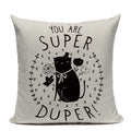 Axyaa Hand Painted Cat Eyes Linen Pillow Cover, Nordic Style, Black White Pattern
