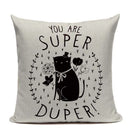 Axyaa Hand Painted Cat Eyes Linen Pillow Cover, Nordic Style, Black White Pattern