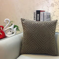 Axyaa Geometric Chenille Flocking Pillow Cover - Grey/Yellow/Red/Purple - 45x45cm/30x50cm