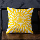 Axyaa Yellow Geometric Embroidered Cushion Cover 45x45cm
