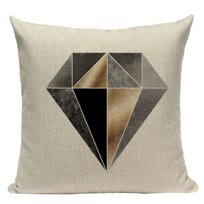 Axyaa Striped Geometric Cushion Cover 45x45cm in Black, Blue
