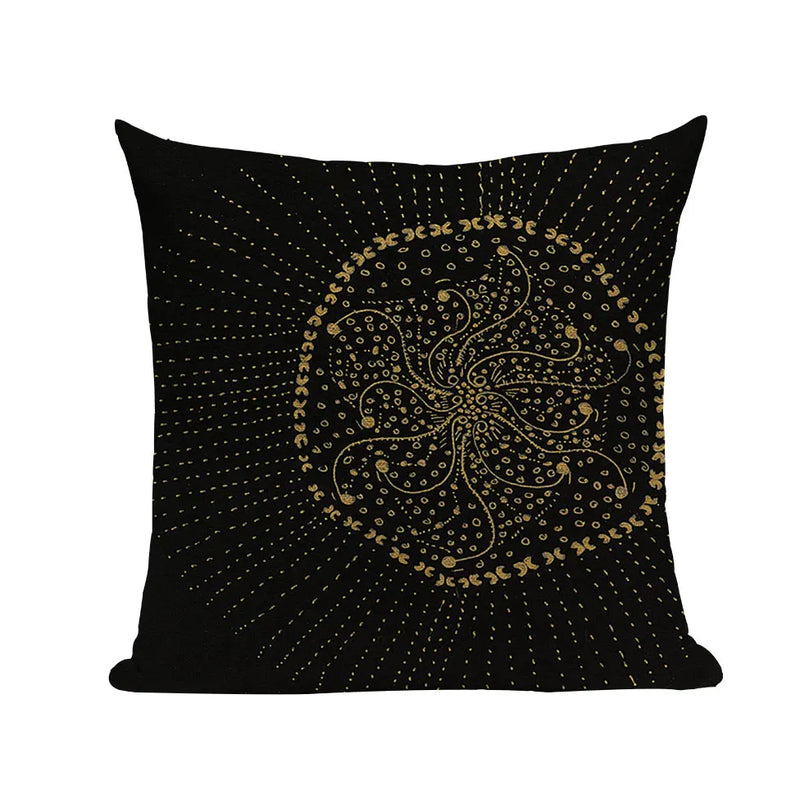 Axyaa Geometric Wave Dots Line Spring Cushion Cover - Black White - Custom Home Decor Pillow Cover
