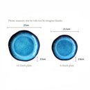 Axya™ Deep Blue Ceramic Plate Dessert Dish Irregular Household Flat Plate