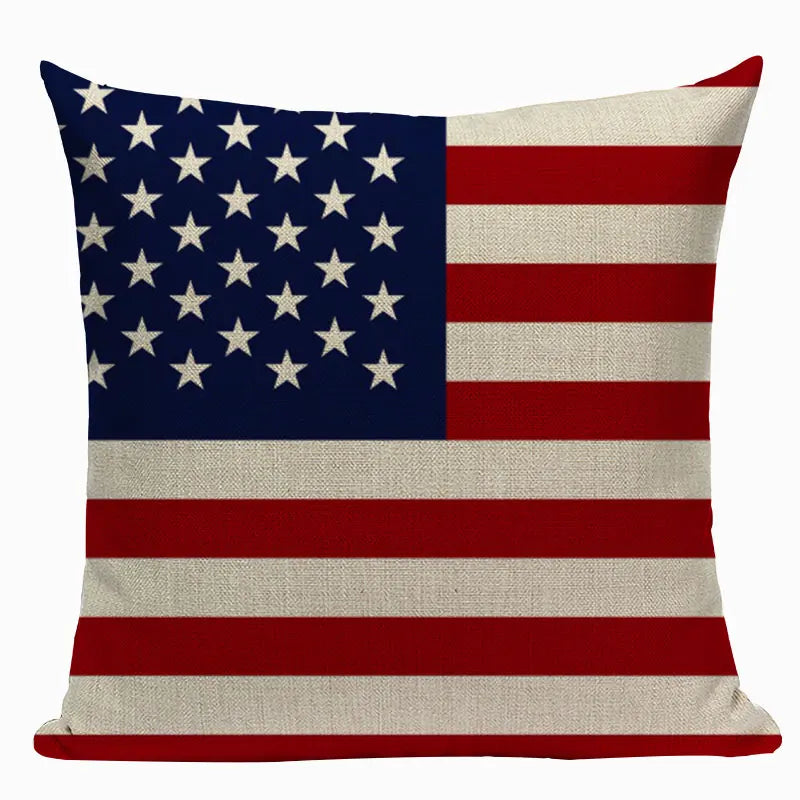 Axyaa Union Jack American Flag Throw Pillow Cases, 45x45cm, Top King Size Bed Print