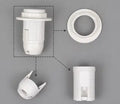 Axyaa E27/E14 Lamp Bulb Holder | Lighting Accessory Fitting Socket Base | Black/White, 110-220V