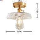 Axyaa Nordic Glass Copper LED Ceiling Light Vintage Ceiling Lamp