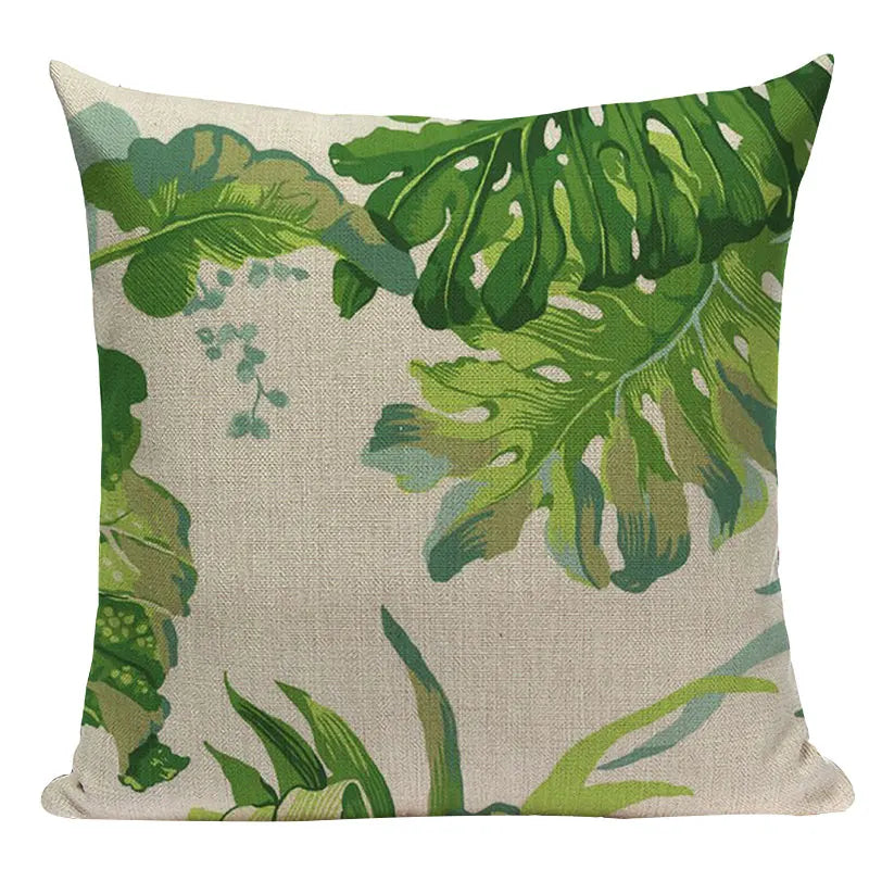 Axyaa Tree Green Cushion Cover: Green Decorative Flower Sofa Car Pillow