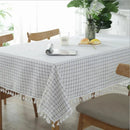 Axya Nordic Cotton Linen Tablecloth with Tassel - Quality Table Cover for Kitchen and Dining