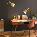 Axyaa Nordic Modern Black Iron Table Lamp with Gold Lampshade E27 Socket