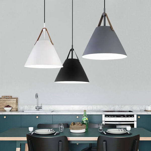 Axyaa Nordic Pendant Lights for Dining Room - LED Indoor Lamp E27, Single to Three Heads AC110-220V
