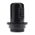 Axyaa E27 Socket Lamp Base with Switch - Black Bulb Holder Socket