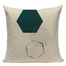 Axyaa Farmhouse Geometric Cushion Covers in Green and White