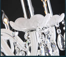 Axyaa Crystal Chandelier with White LED Candle Arms for Living Bedroom Lighting