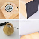 Axyaa Wooden Polyhedron Table Lamp with EU Plug & E27 Bulb Socket
