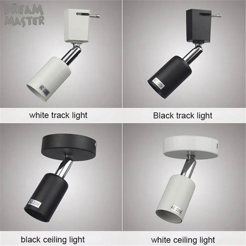 Axyaa Rotating Track Light: Modern E27 Holder Spot Ceiling Lamp