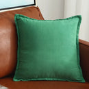Axyaa Suede Fringed Pillow Case Green Navy Blue Grey Cushion Cover