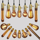 Axyaa Vintage Copper Pendant Lights with Edison Bulb in Golden/Chrome Finish