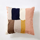 Axyaa Pink Blue Abstract Geometric Cotton Cushion Cover 45x45cm