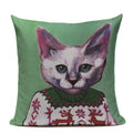 Axyaa Cartoon Cat Cushion Cover: High Quality Linen Sofa Home Decor Pillowcase